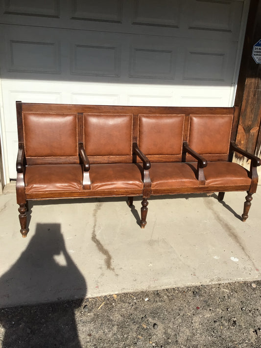 Burnt Orange Cushioned Pew