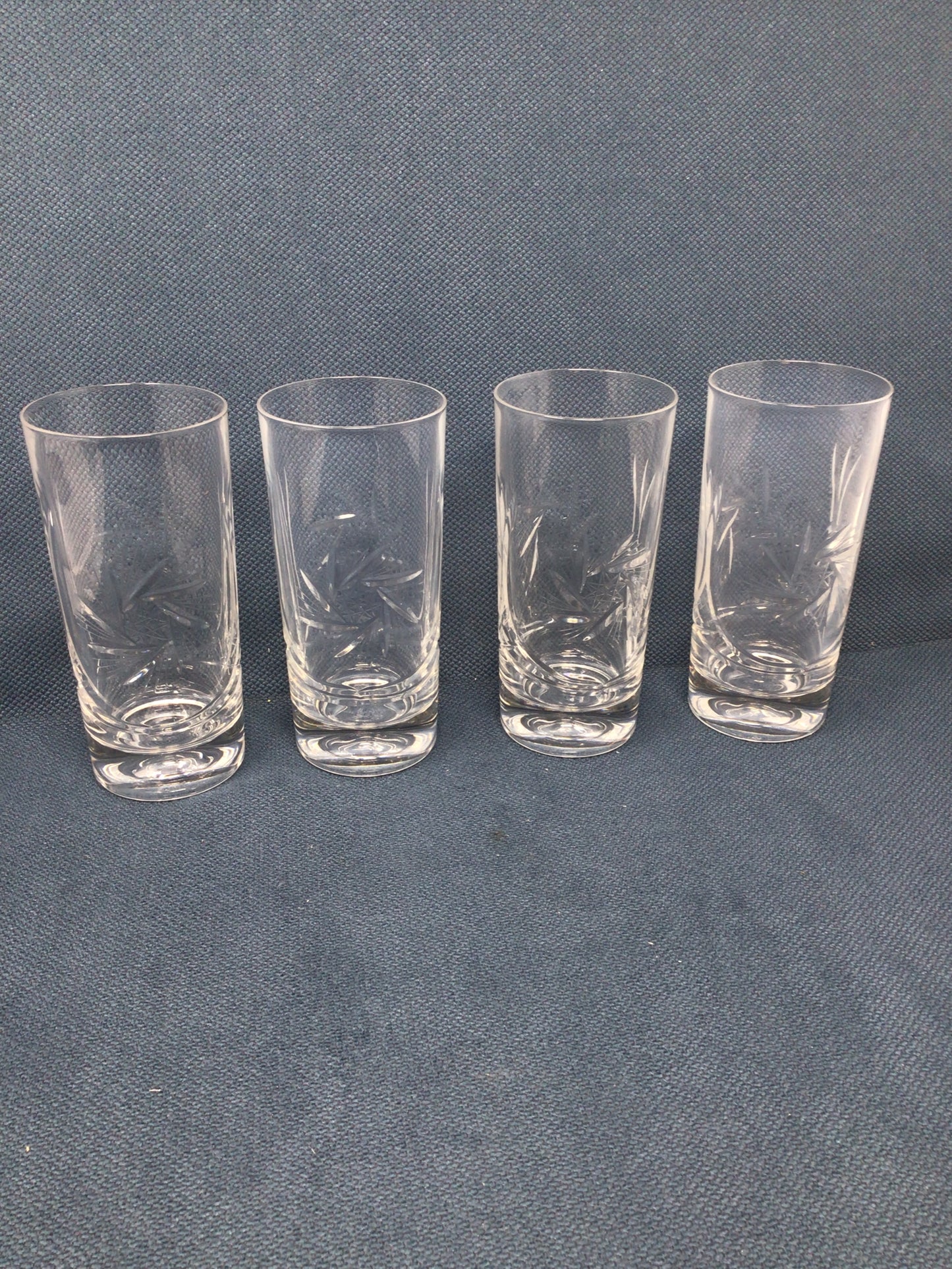 Set of 4 Cut Crystal Pinwheel Glasses