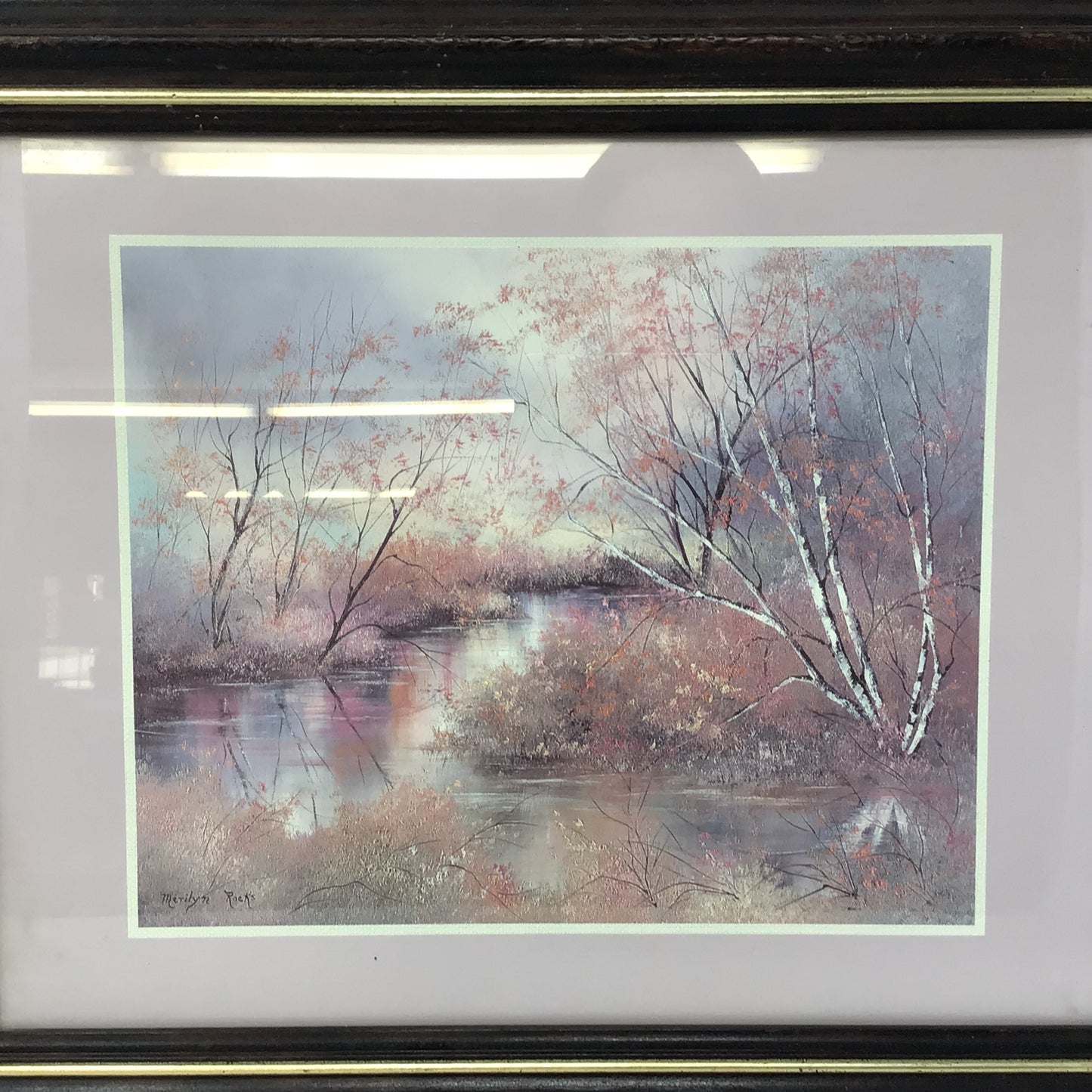 Vintage Print Of Oil Painting By Marilyn Rocks In Frame