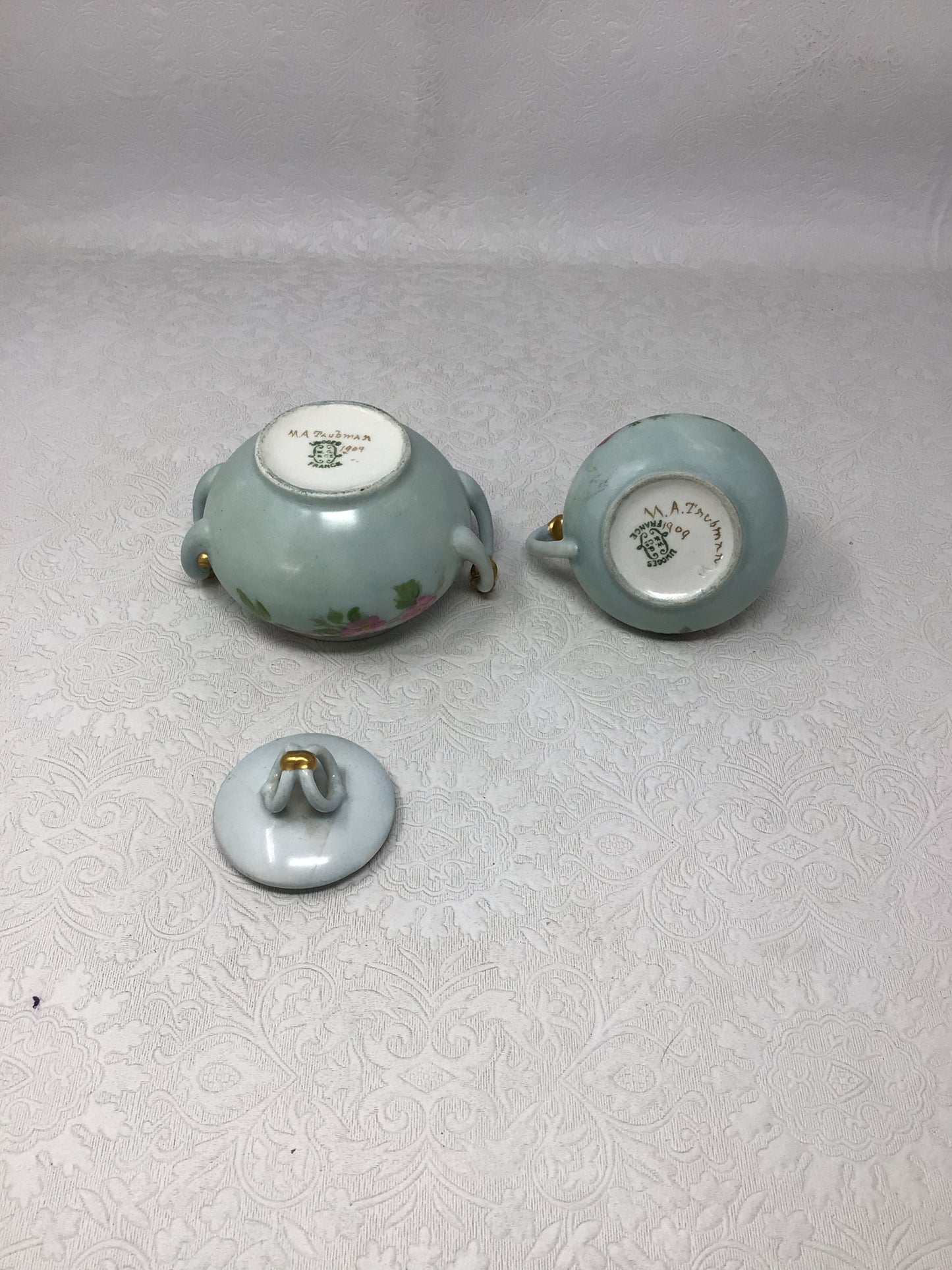 Limoges Sugar Bowl and Creamer