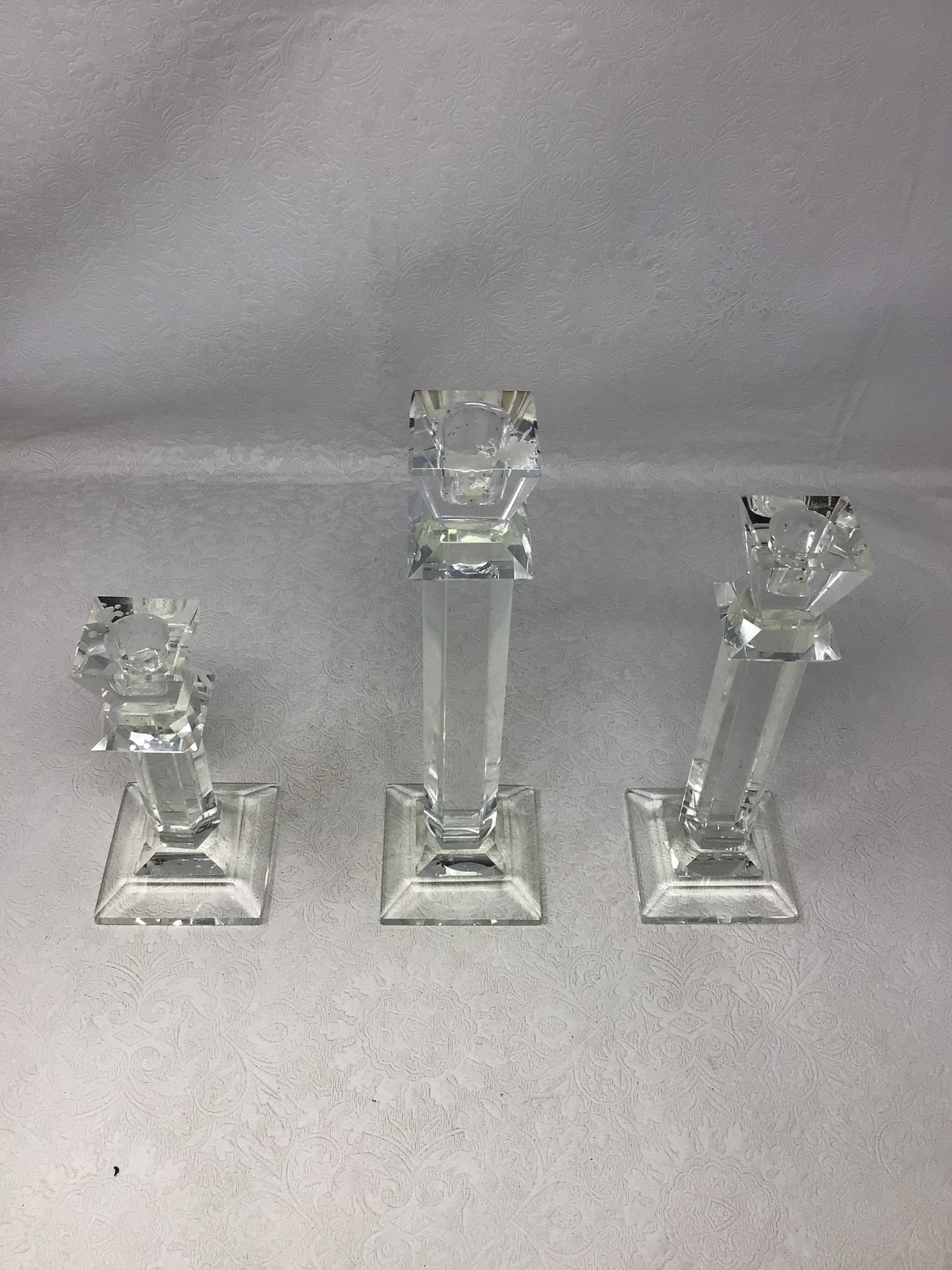 3 Crystal Candlesticks