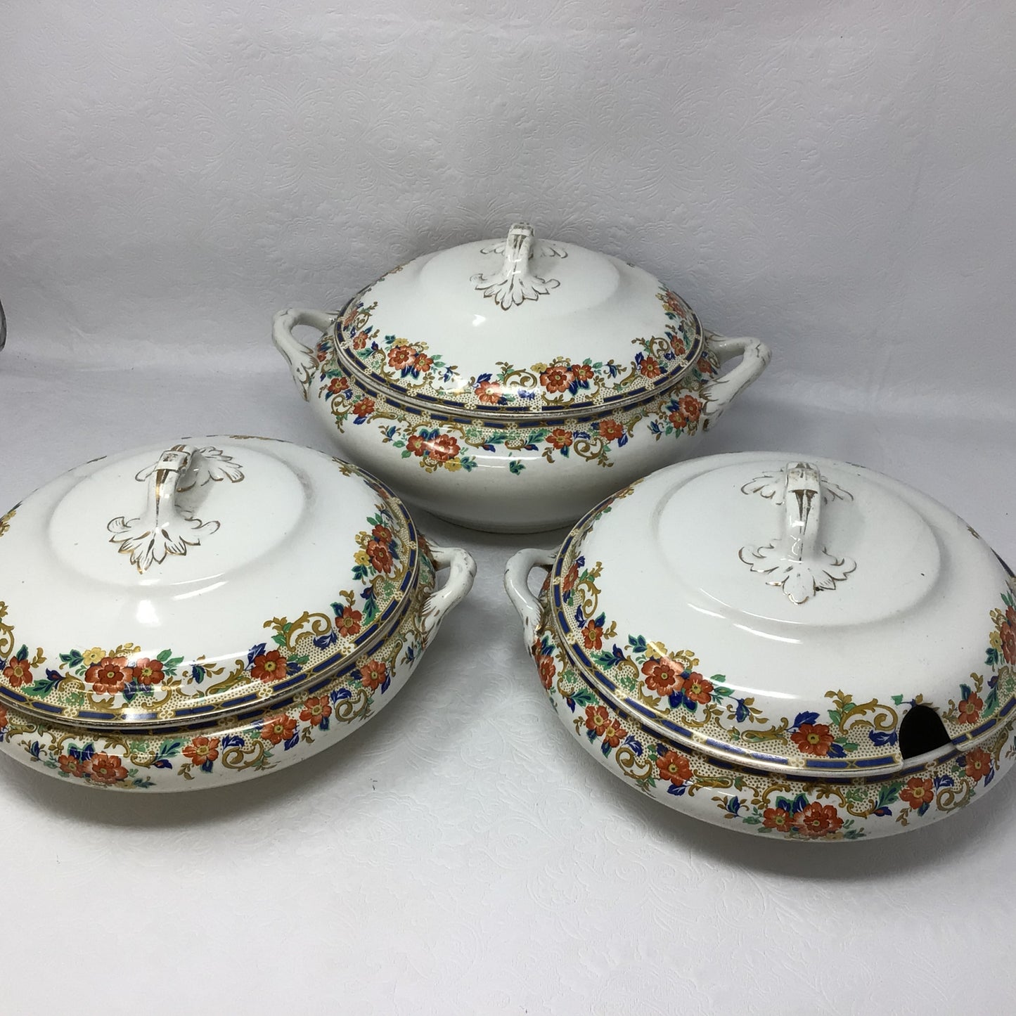 Set of 3 Vintage Losol Ware Kneeling & Co. LTD Art Decor Tureens