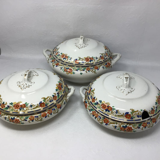 Set of 3 Vintage Losol Ware Kneeling & Co. LTD Art Decor Tureens