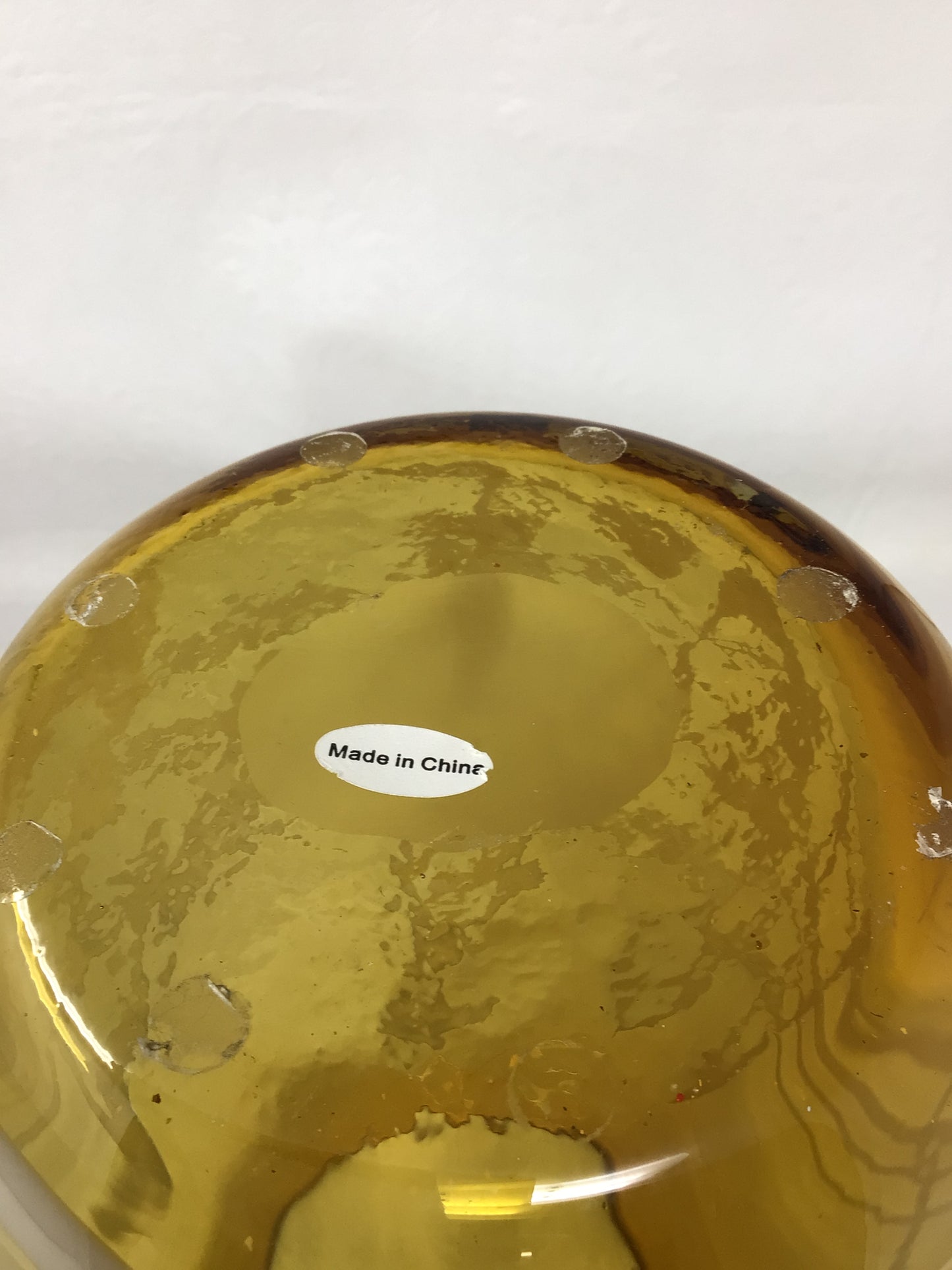 Honey Coloured Vase with Drizzle Pattern