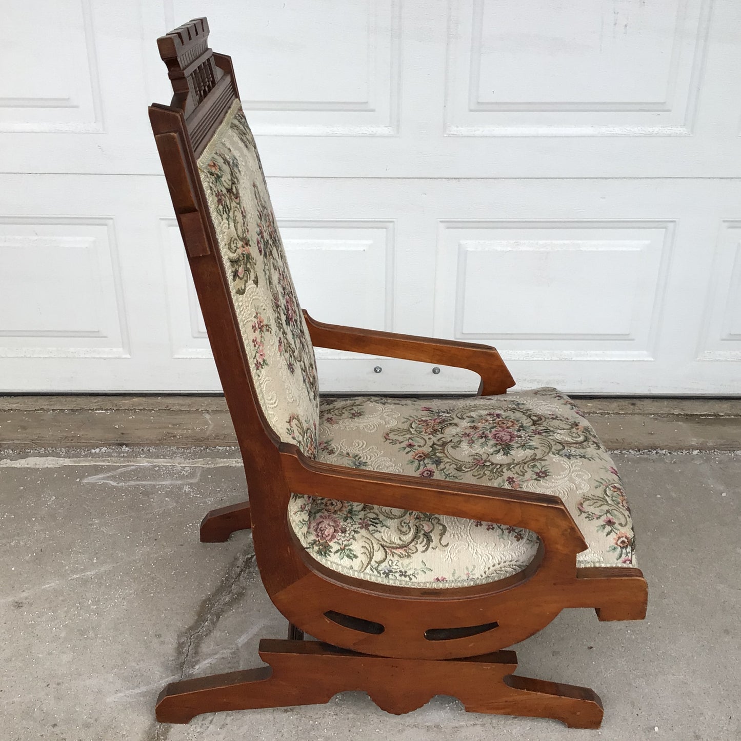 Vintage Floral Cushioned Wooden Rocking Chair