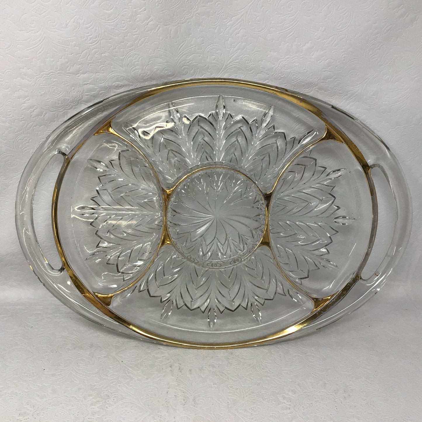 Vintage Jeanette Glass Relish Serving Platter