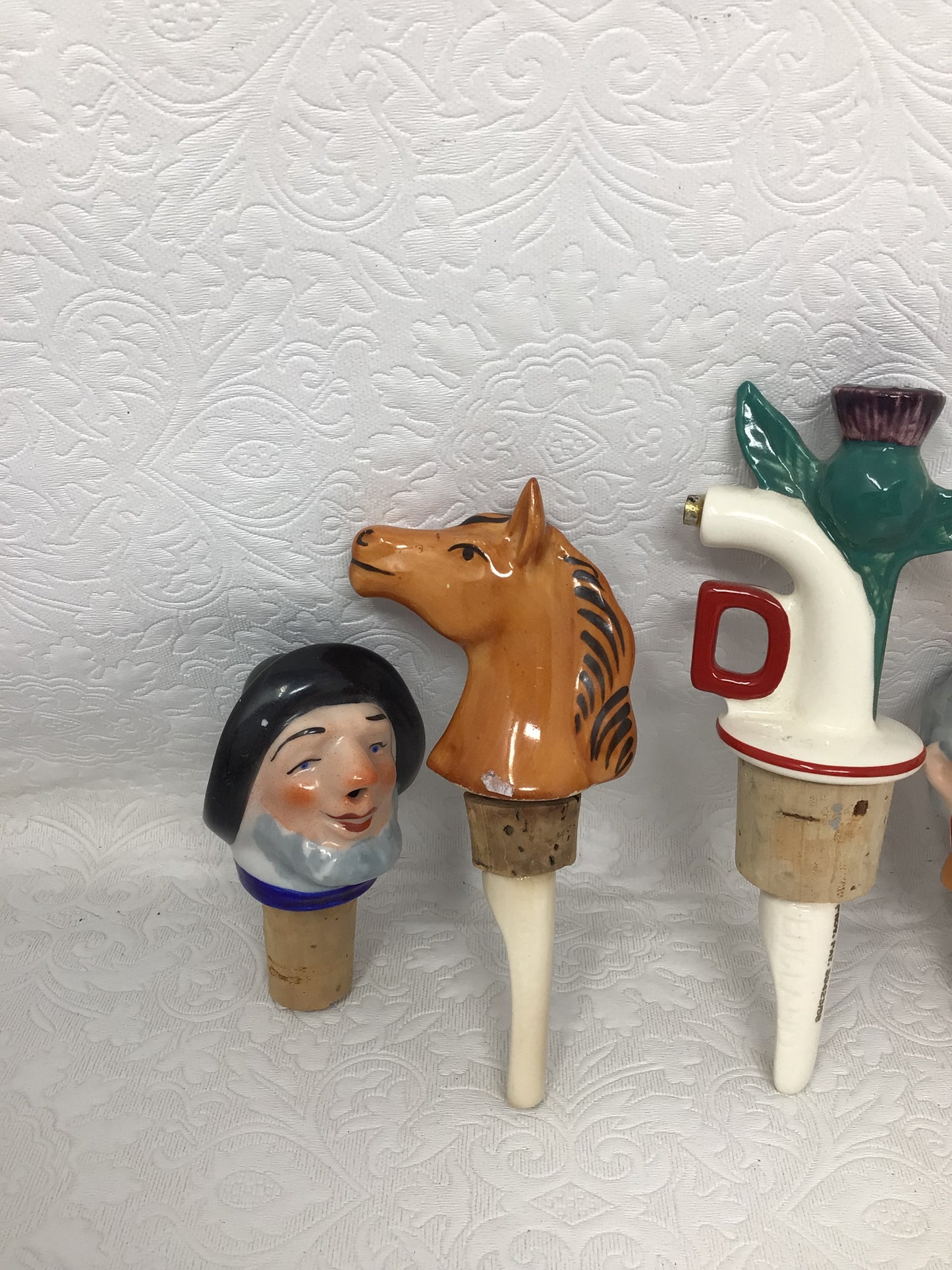 Set of 9 Vintage Ceramic Wine Pourers