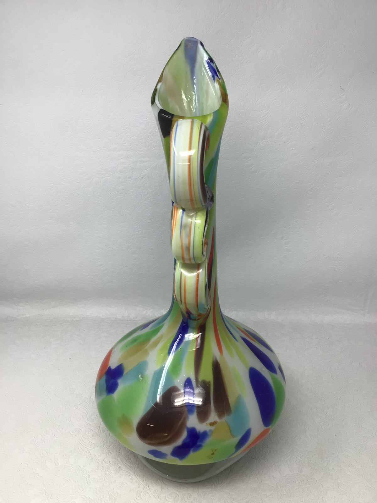 Multicoloured Art Glass Pitcher