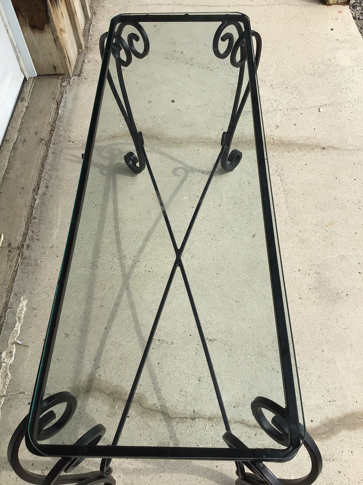 Glass and Metal Hallway Table