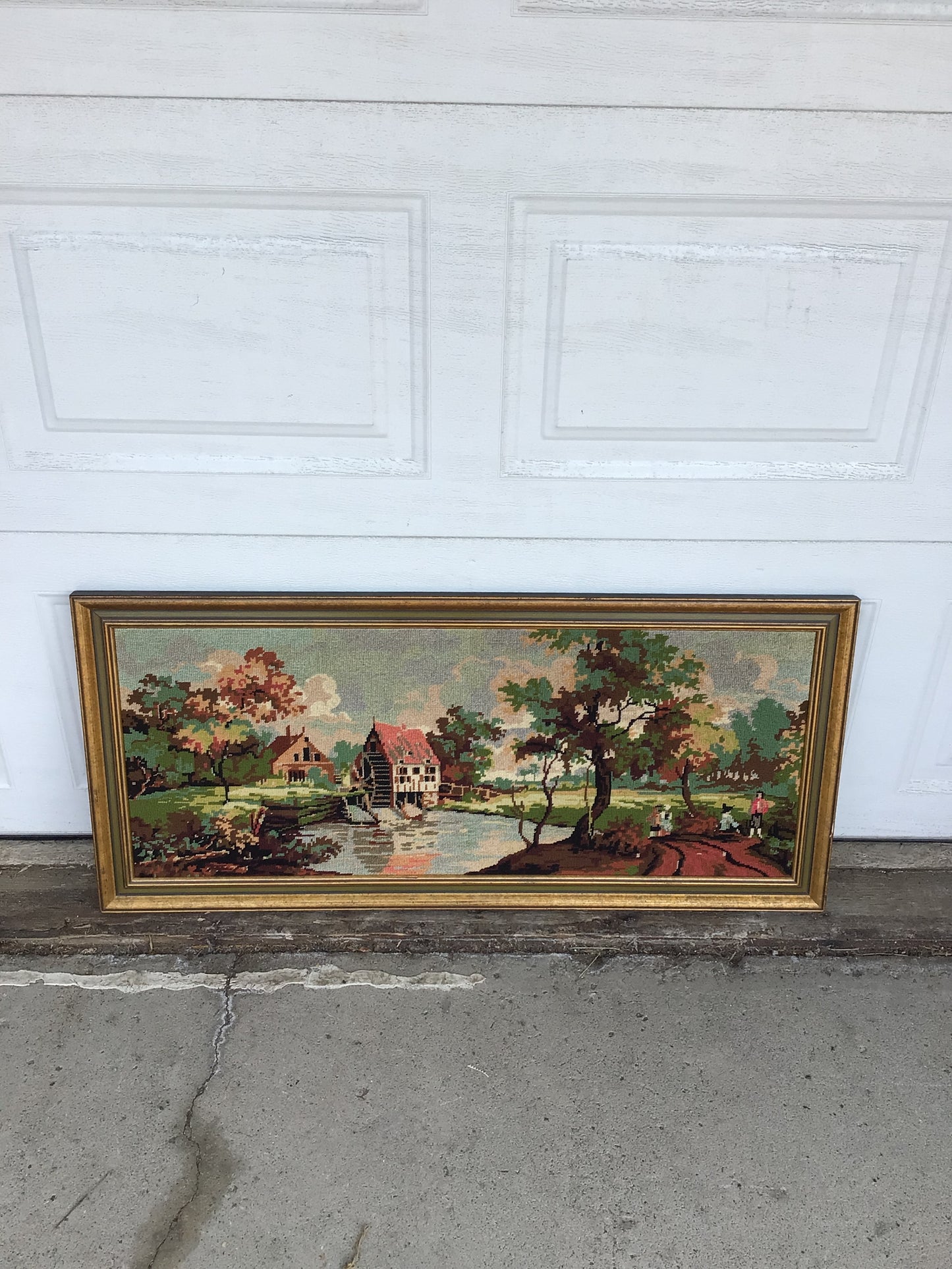 Vintage Needlepoint Tapestry Wall Decoration