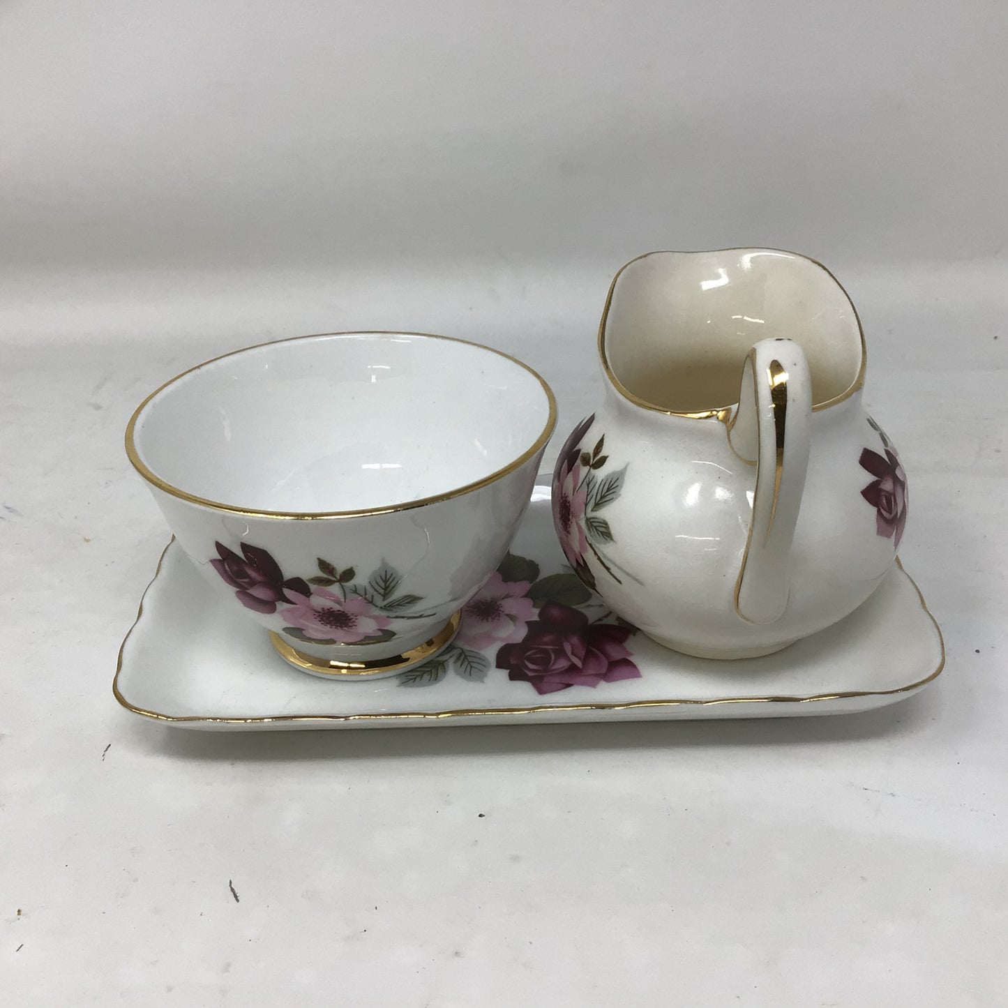 Vintage Delphine Bone China Cream and Sugar Set