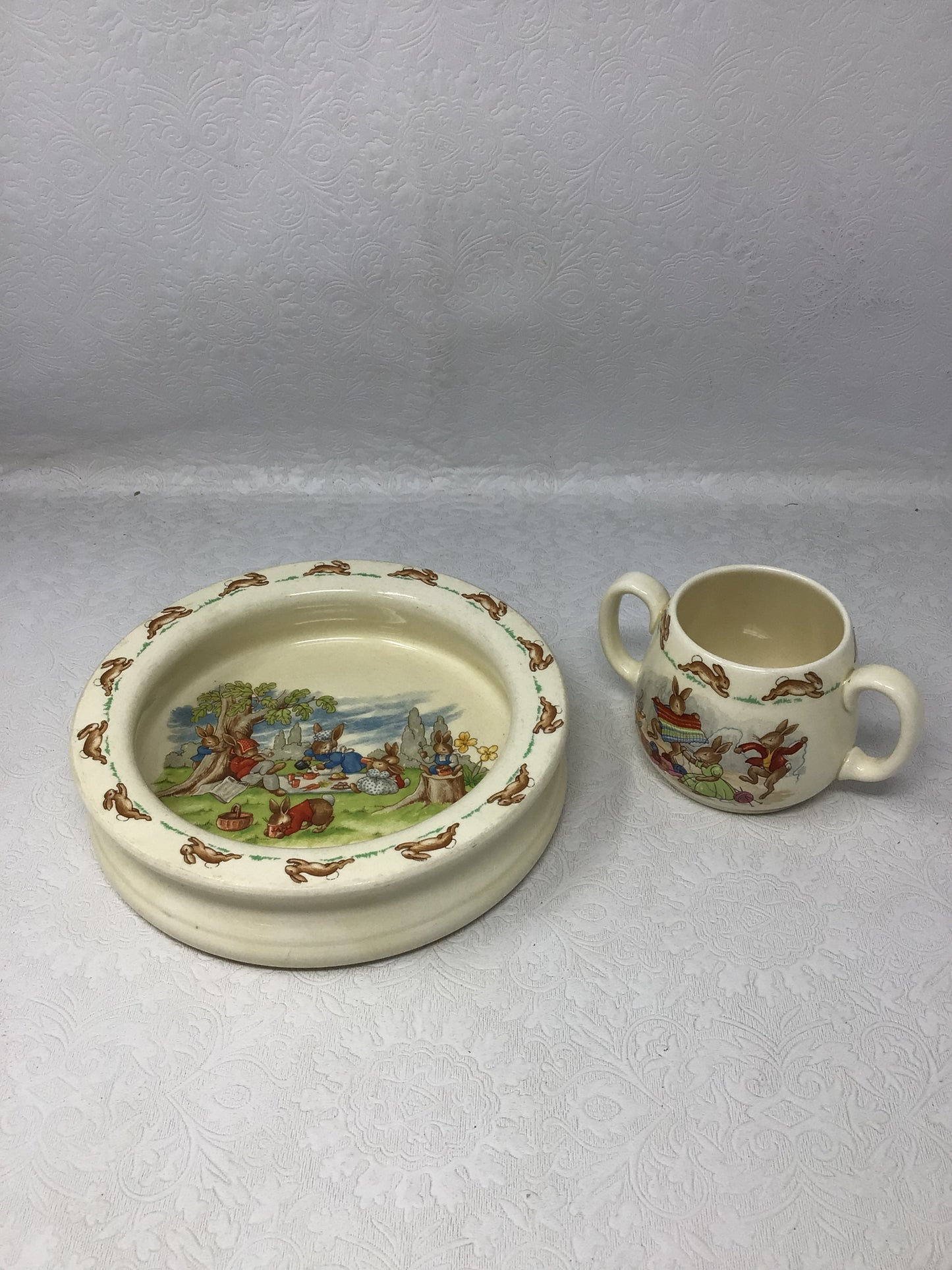 Royal Doulton Bunnykins Baby Dish and Cup