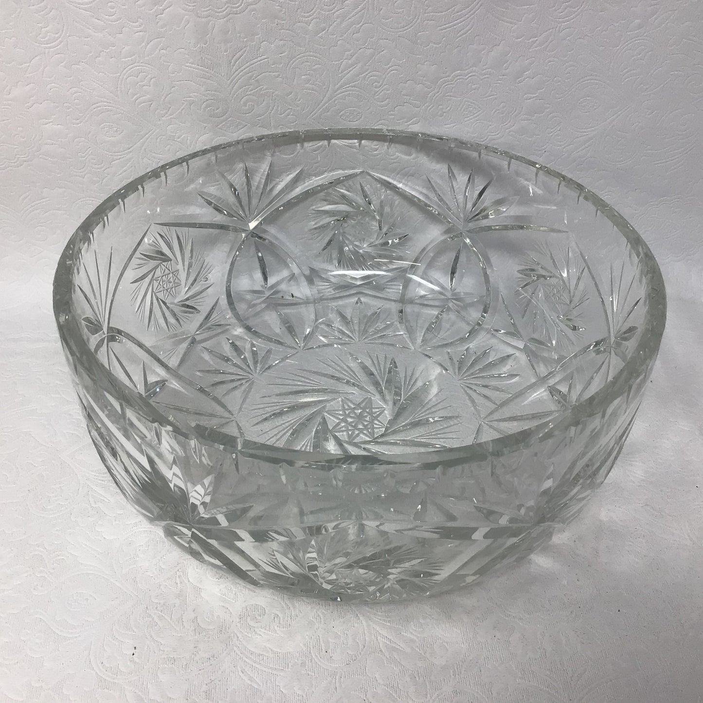 Vintage Galway Irish Heavy Hand Cut Pinwheel Crystal Bowl