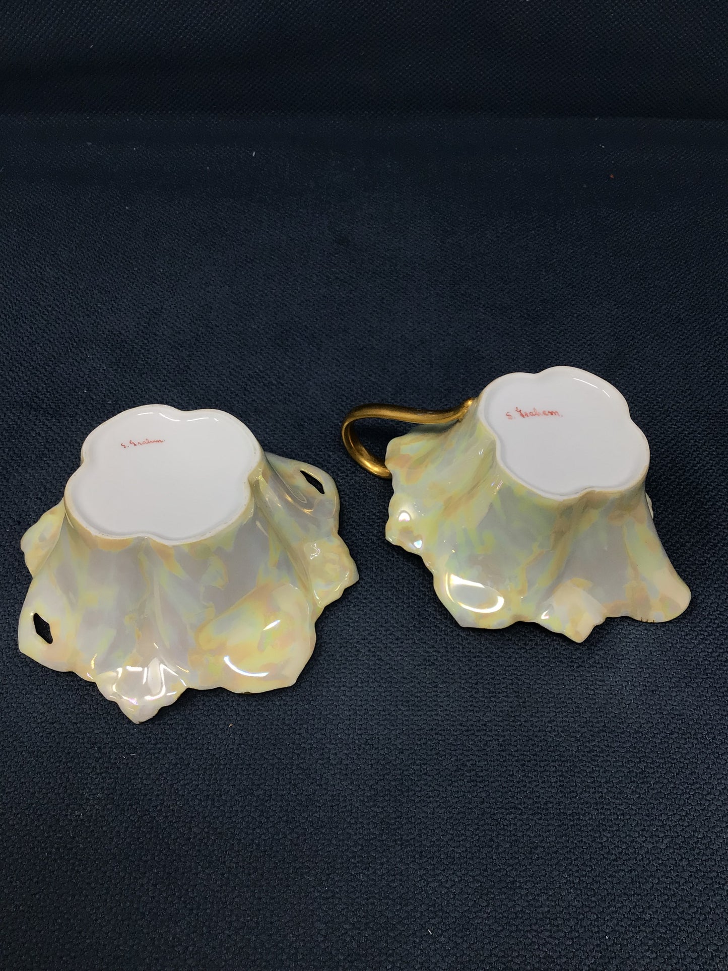 Iridescent Floral Creamer and sugar Set