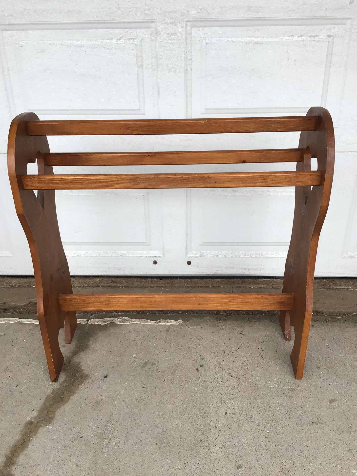 Mid Century Solid Pine Quilt Rack