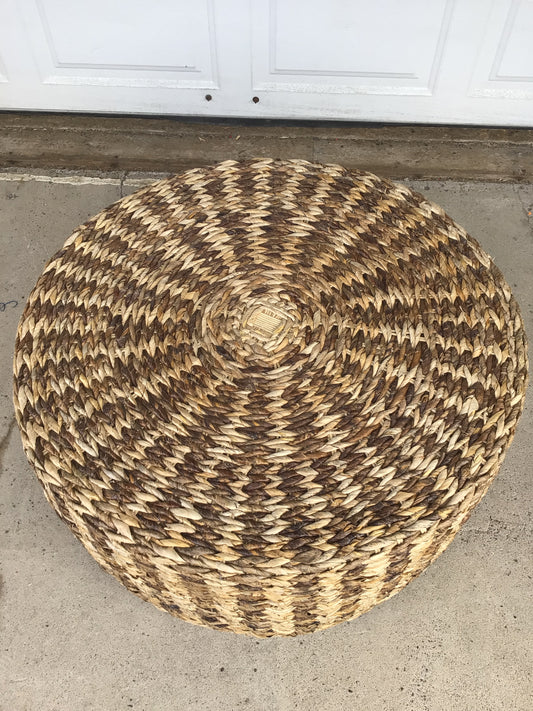 Handwoven Round Abaca Drum Coffee Table