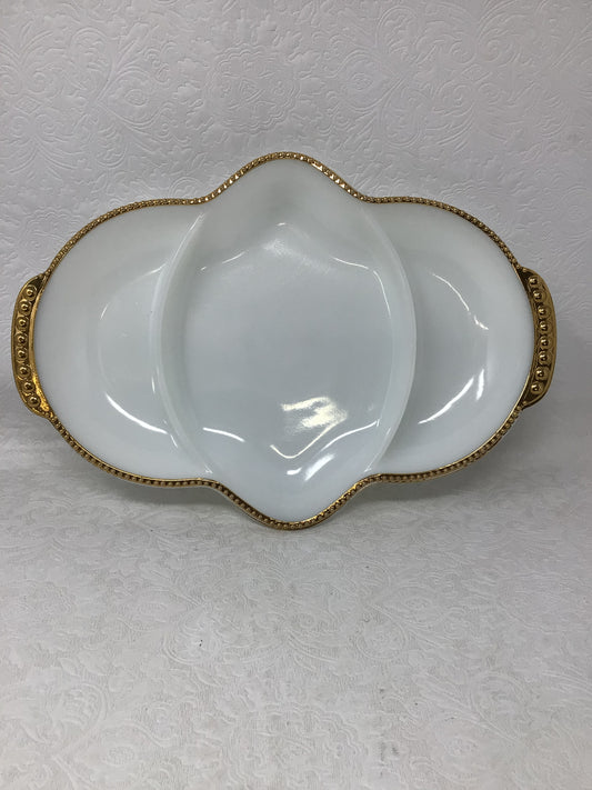 Vintage Anchor Hocking Fire-King Milk Glass Tray