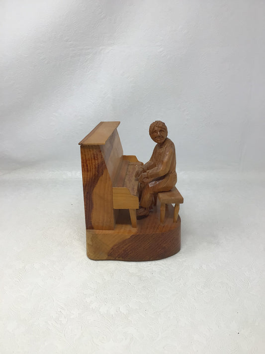 Vintage Hand-Carved Wooden Folk Art Sculpture