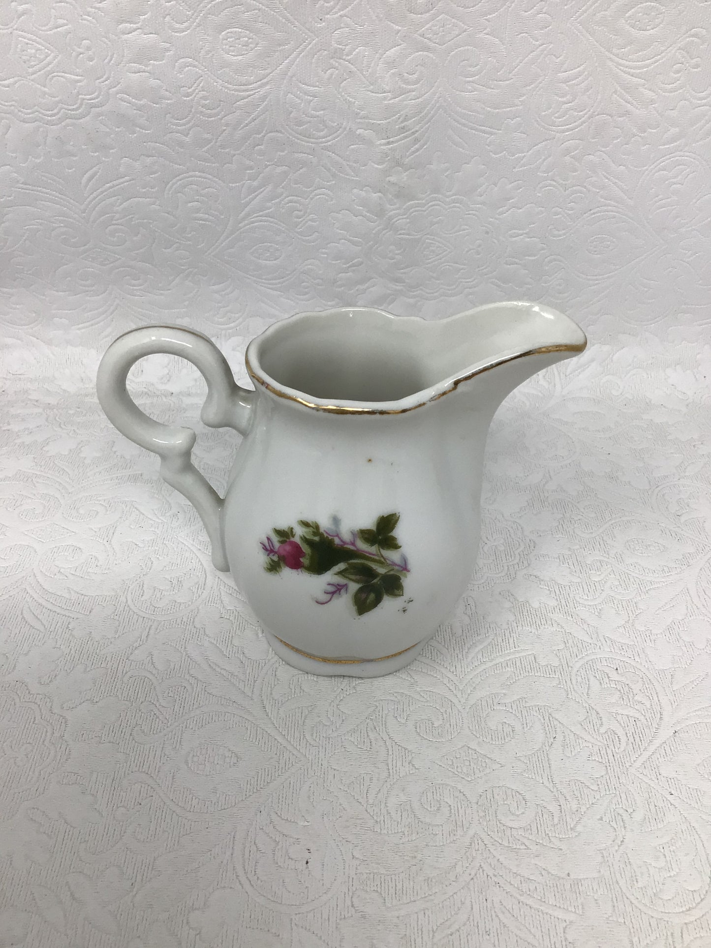 Vintage Moss Rose Japan Creamer and Sugar Pot
