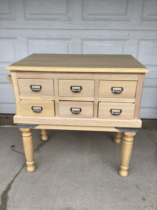 Light Wood Apothecary-Style Kitchen Island