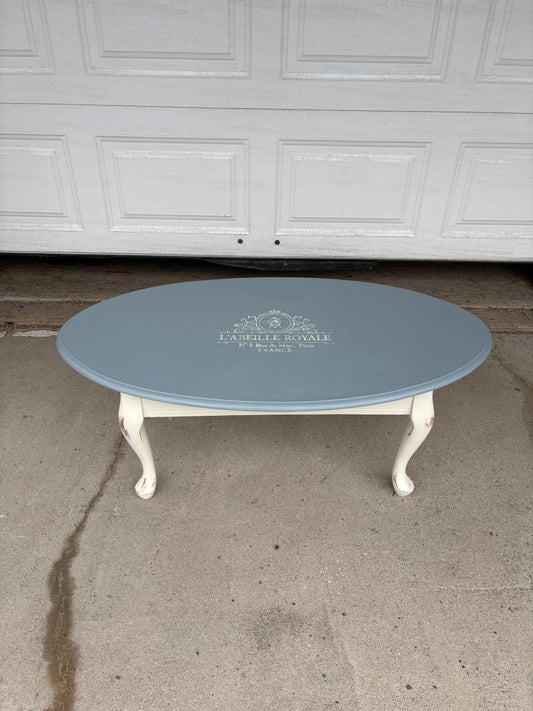 Baby Blue Oval Coffee Table