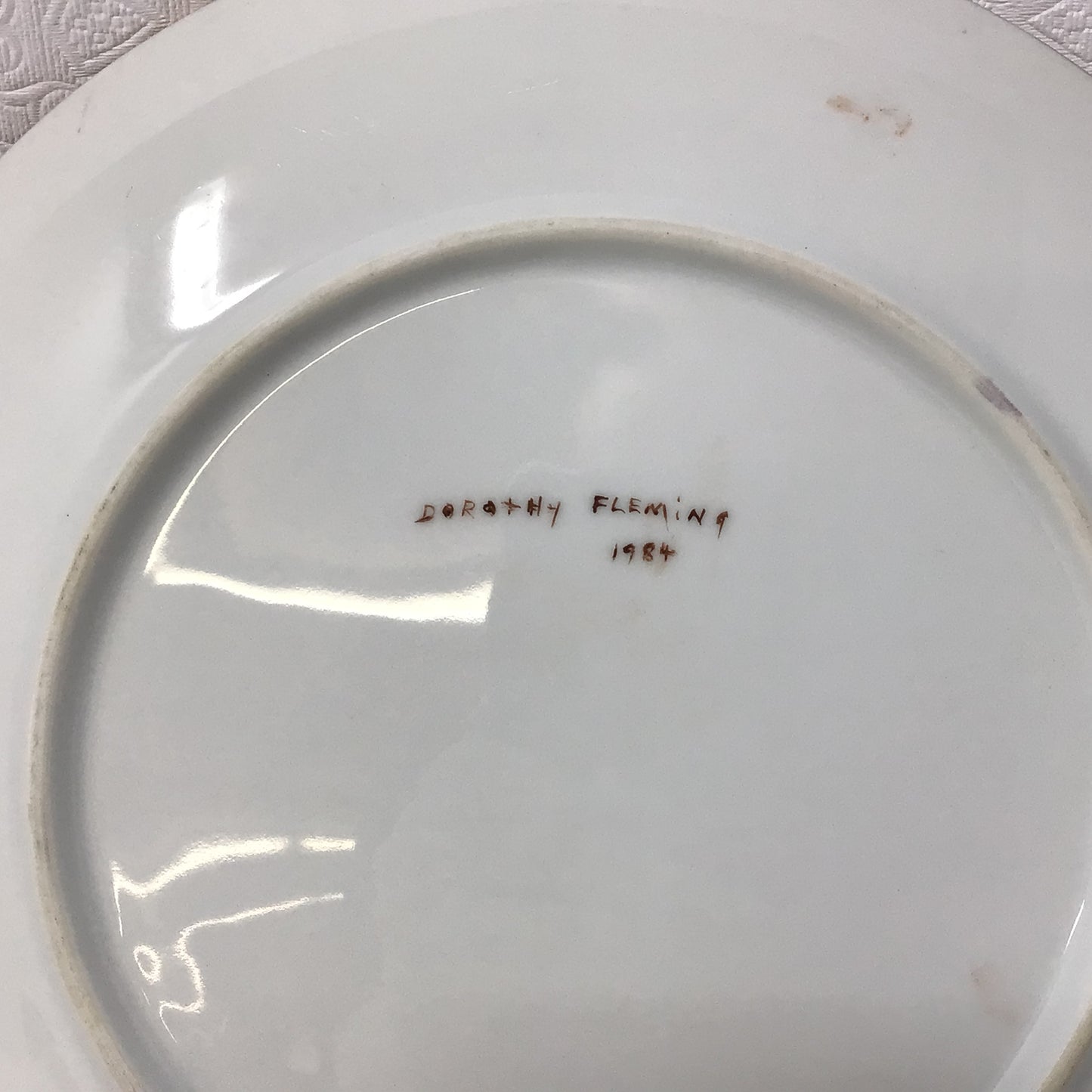 Hand Painted Dorothy Fleming 1984 Floral Plate