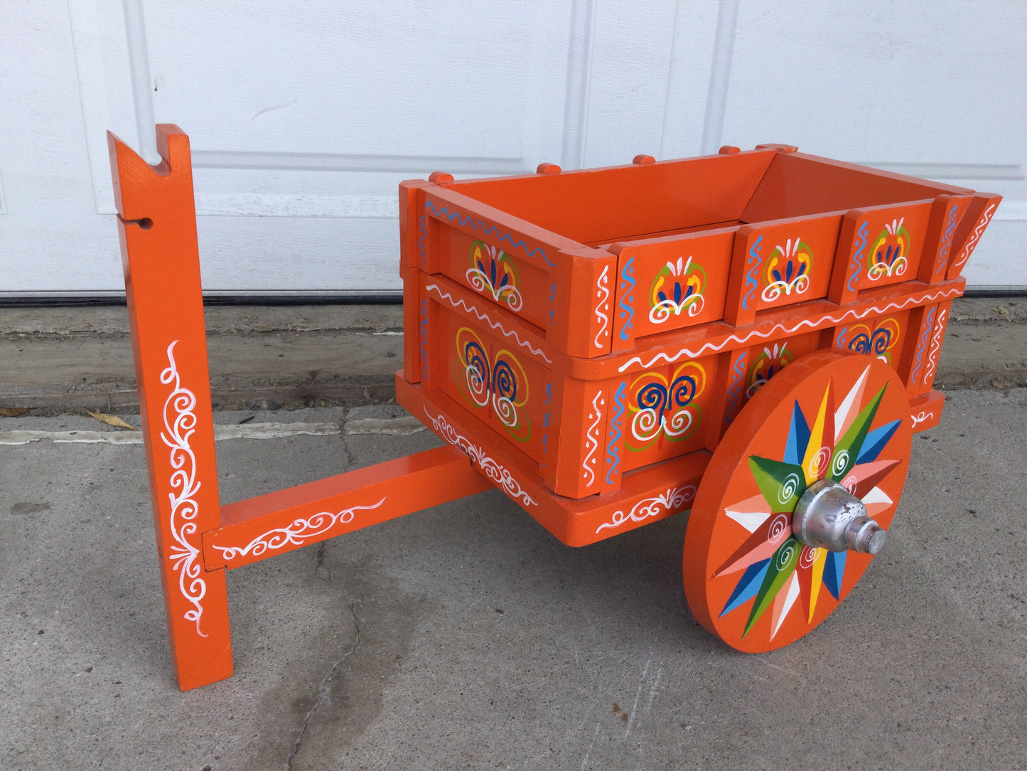 Hand Painted Folk Art Wagon