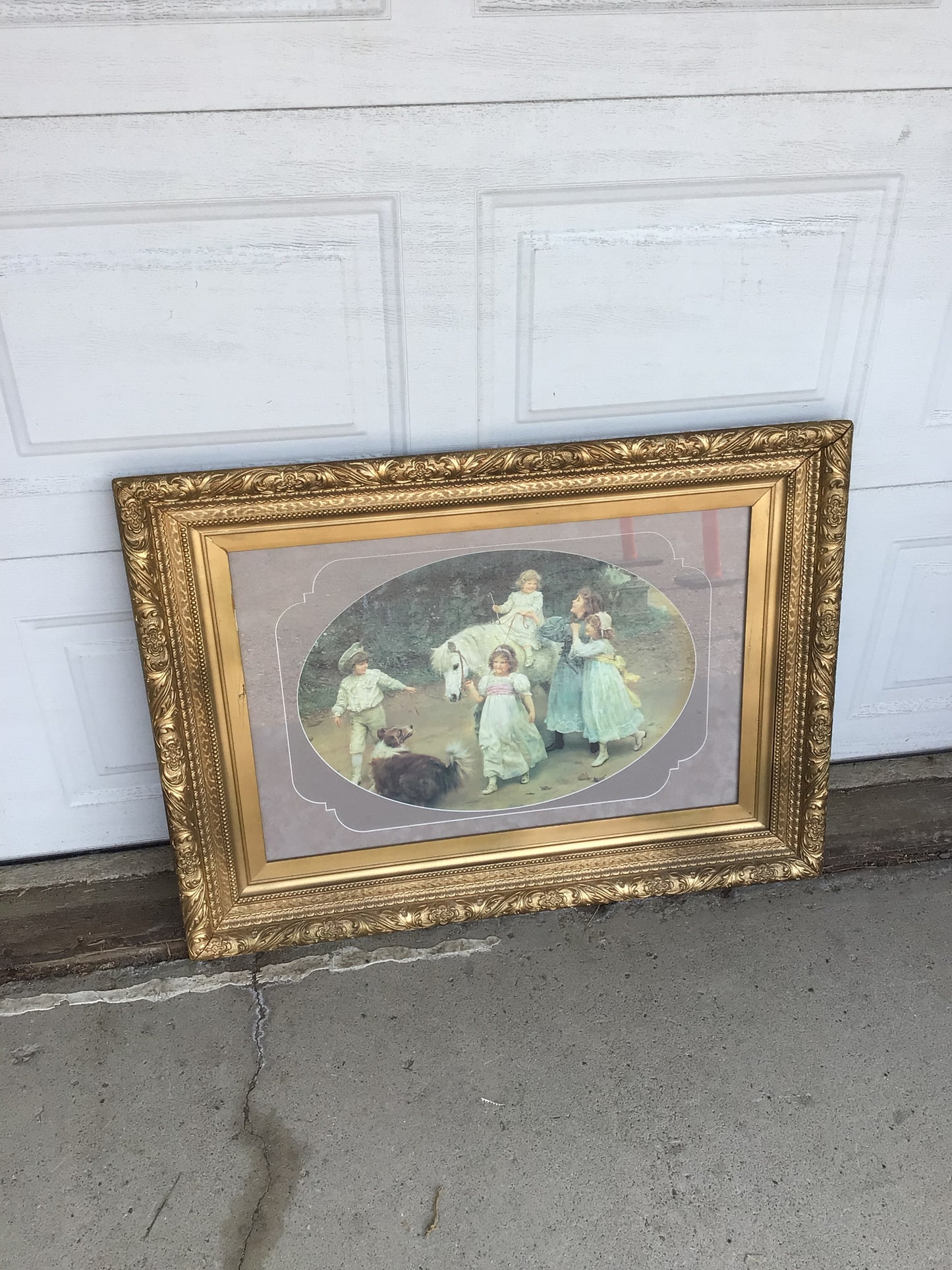 Vintage Framed Print Titled "Golden Hours" by Artist Arthur J. Elsley