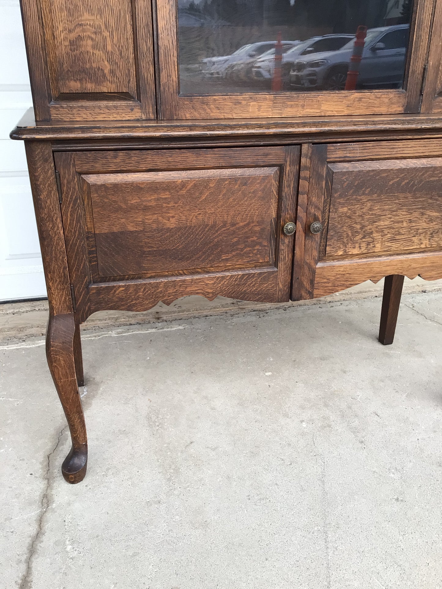 Antique solid wood china cabinet