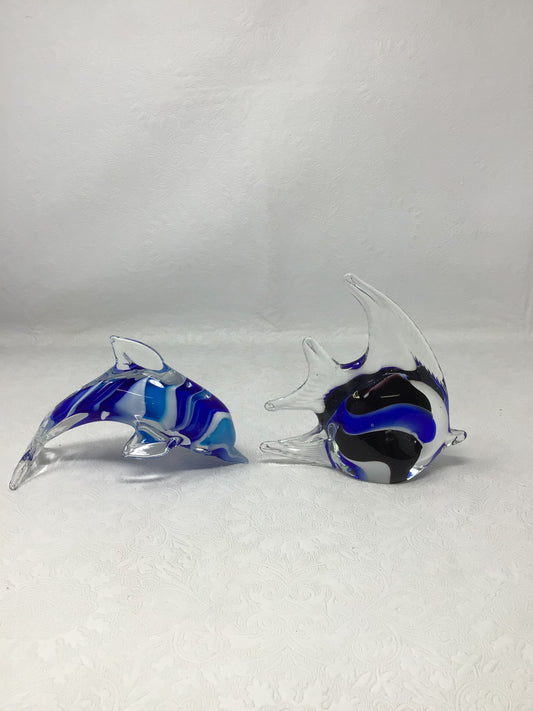 Hand Blown Glass Aquatic Animal Paperweights