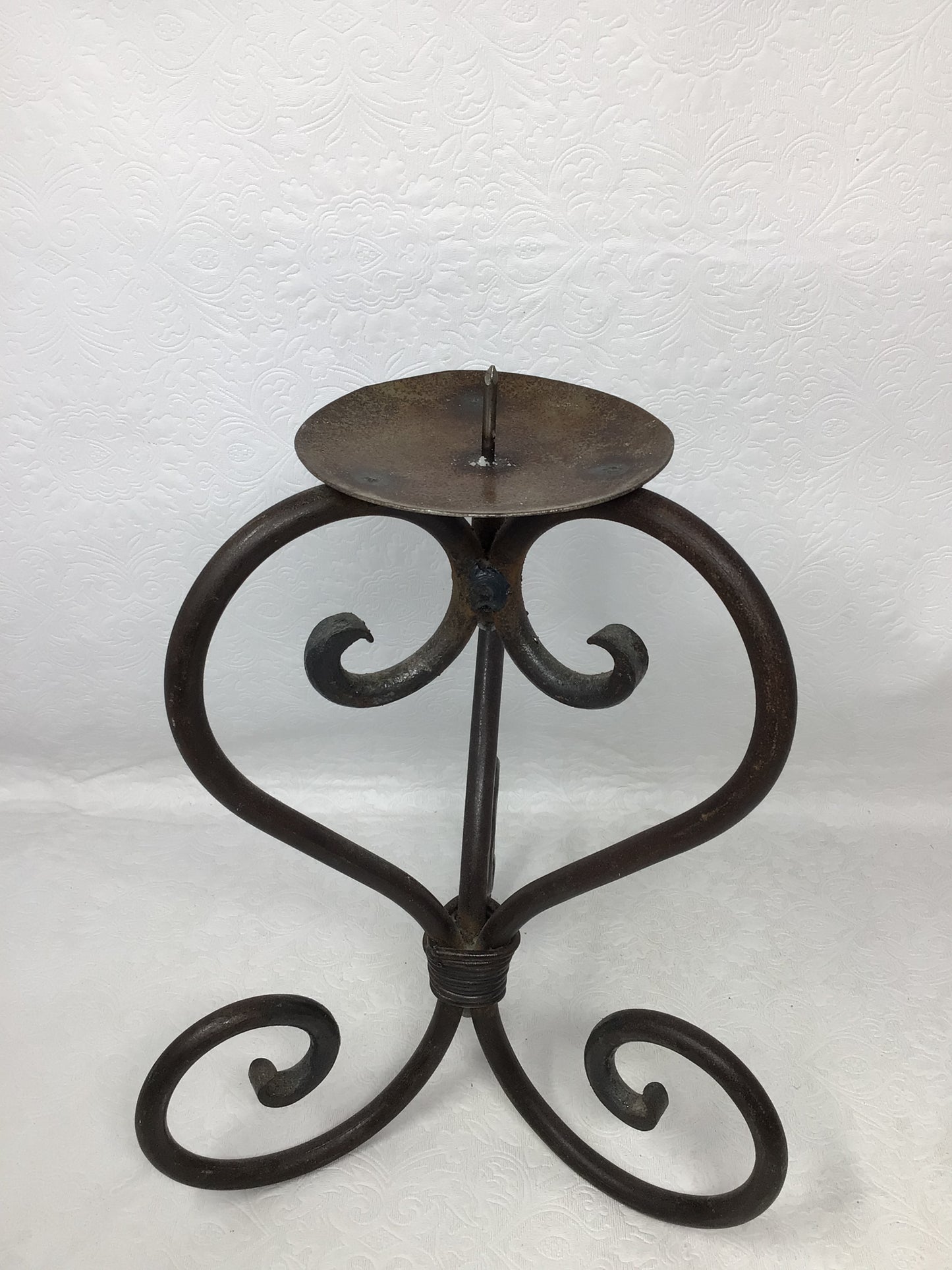 Set of Three Wrought Iron Candle Holders