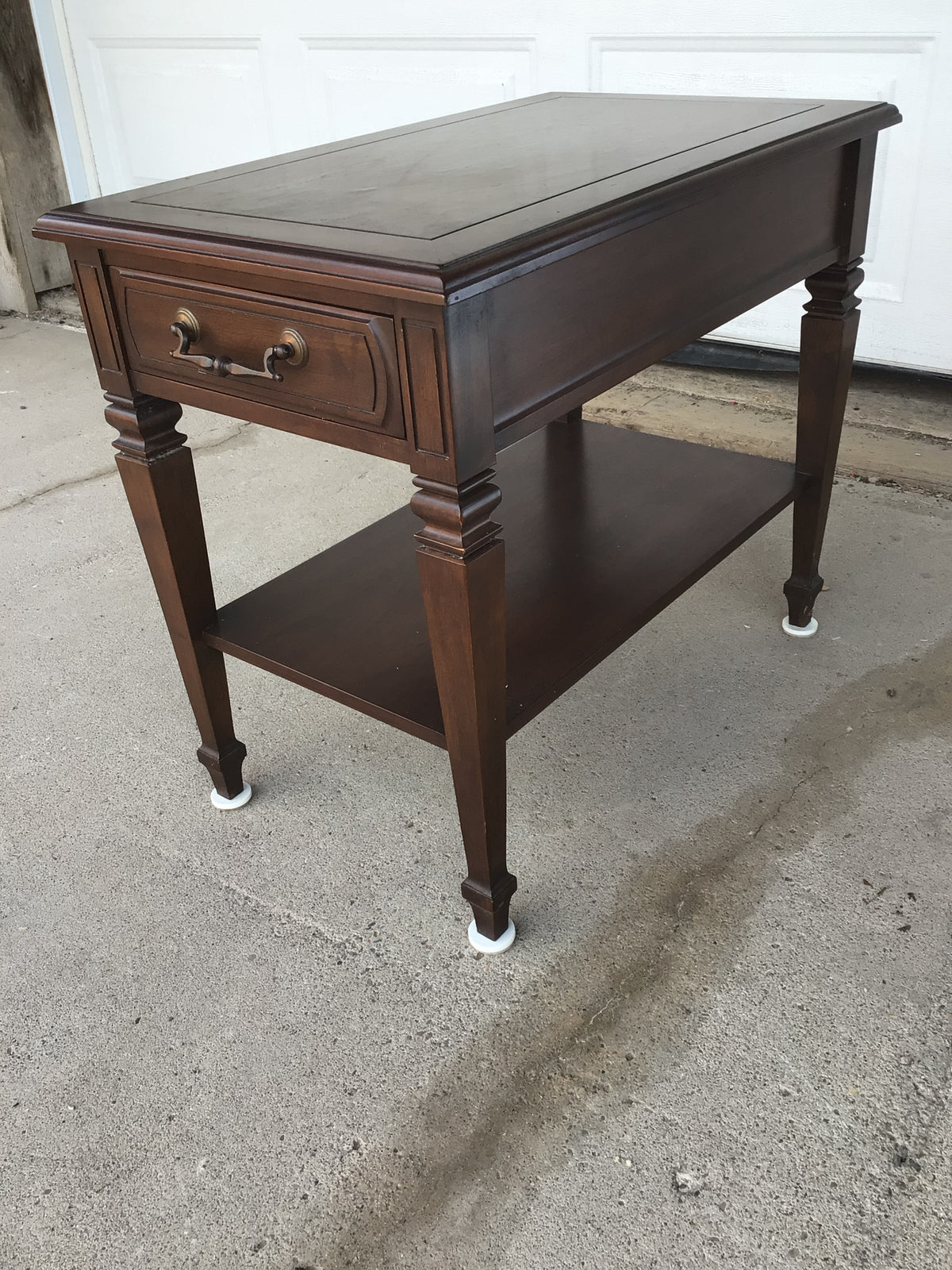 Dark Brown Wood Side Table