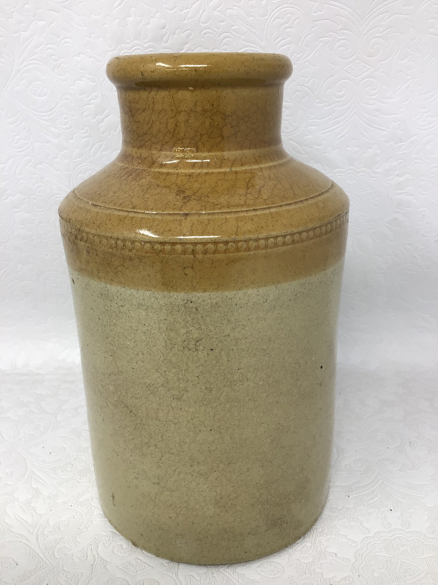 Vintage Two Toned Glazed Stoneware Jar