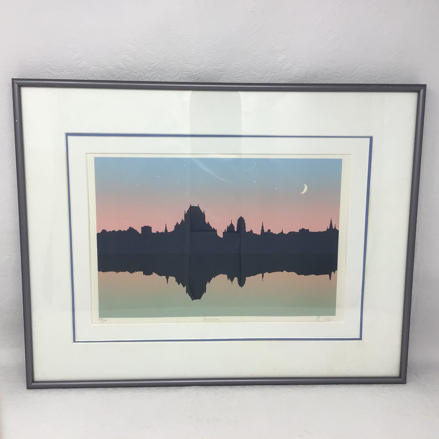 Framed Quebec City Silhouette Skyline