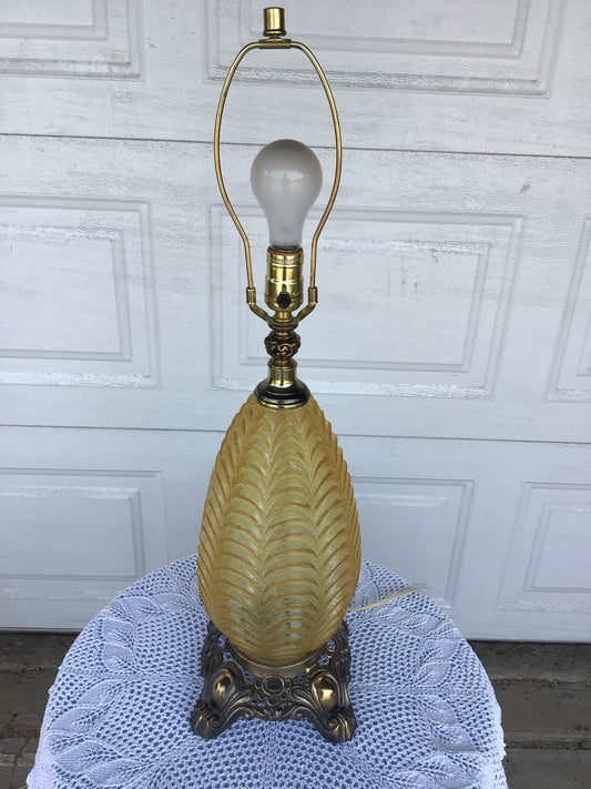 MCM Amber Glass Lamp Base