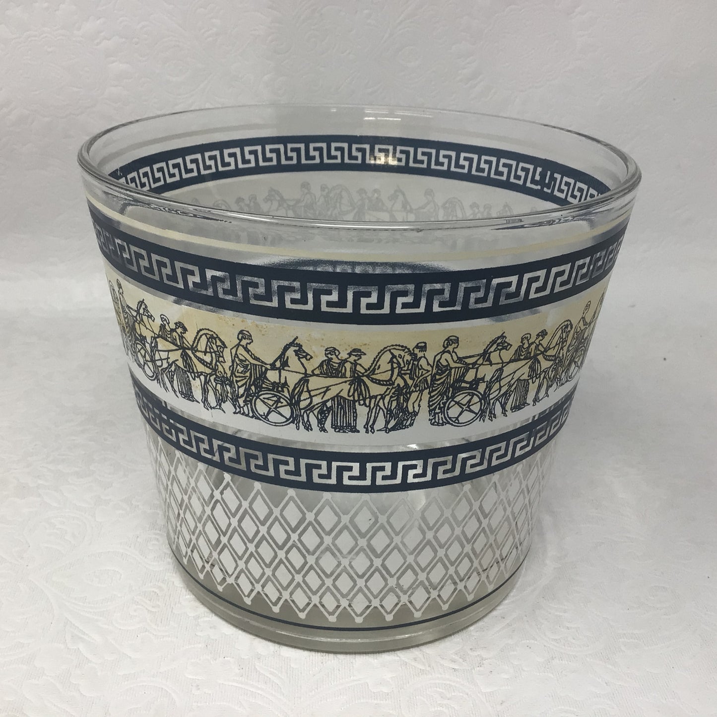 Jeanette Glass Patrician Blue Ice Bucket