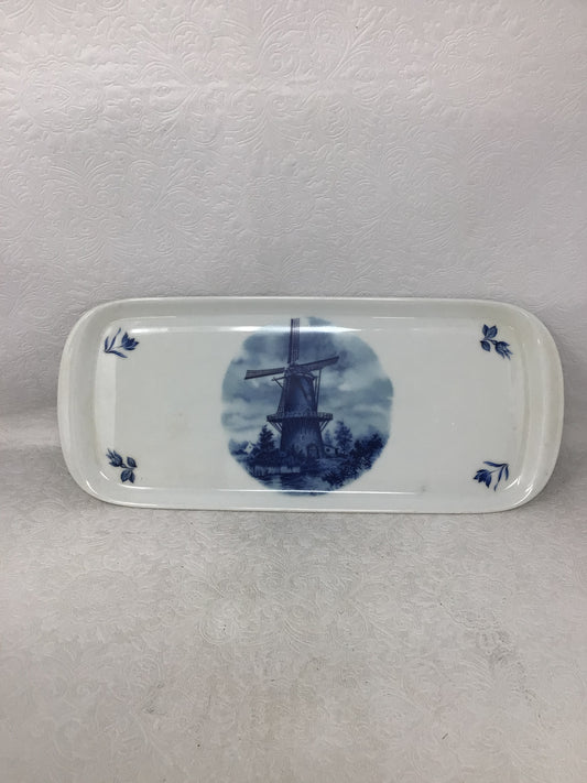 Delft Blue Windmill Tray from Holland