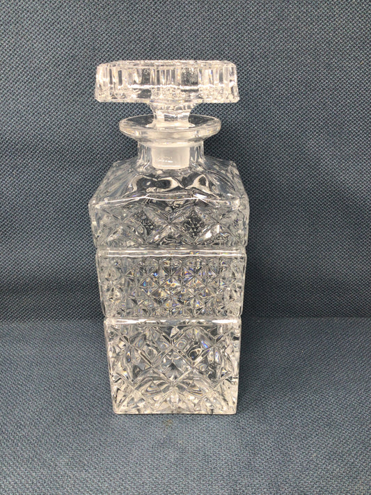 Rectangular Cut Glass Crystal Decanter