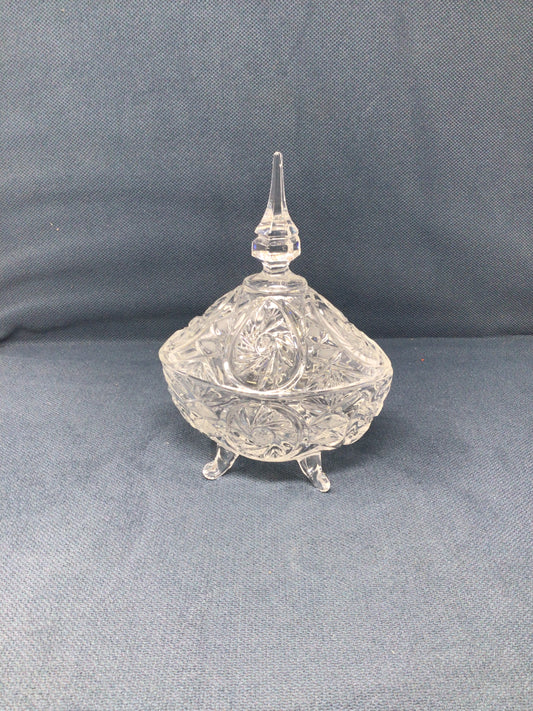 Vintage Crystal Footed Candy Dish