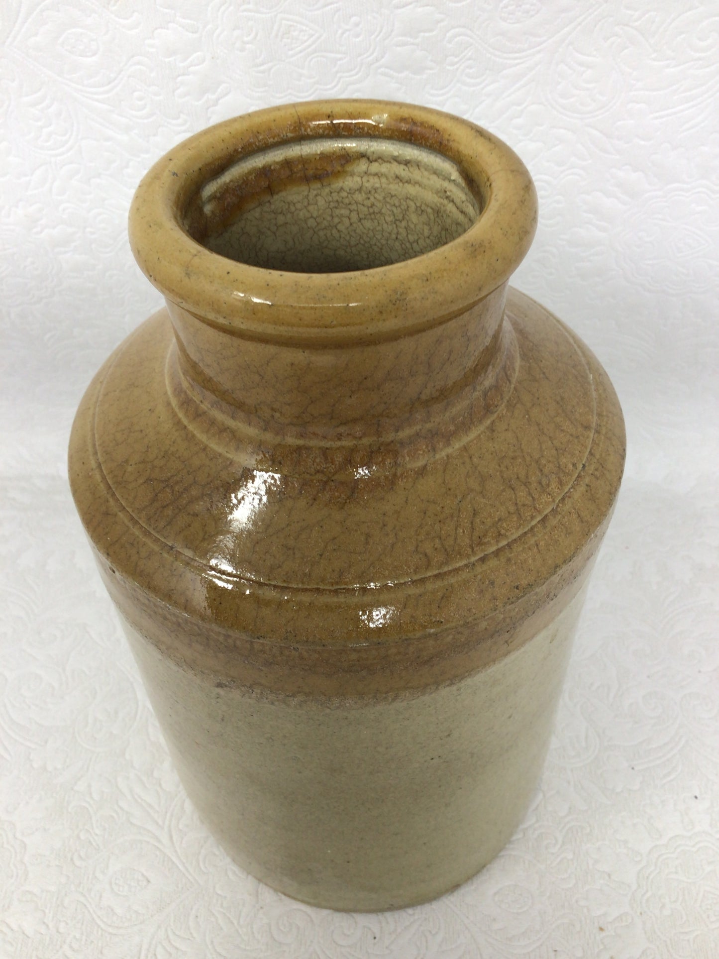 Vintage Two Toned Glazed Stoneware Jar