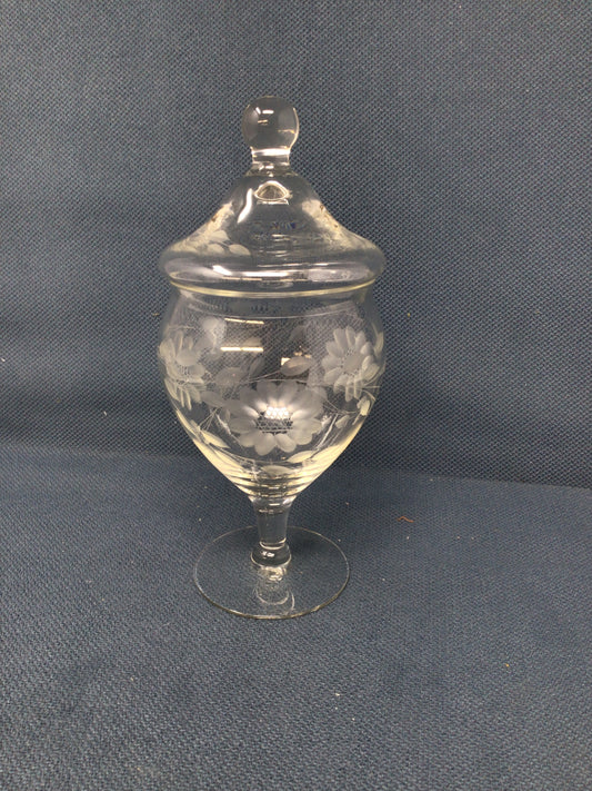 Vintage WJ Hughes Cornflower Glass Candy Dish