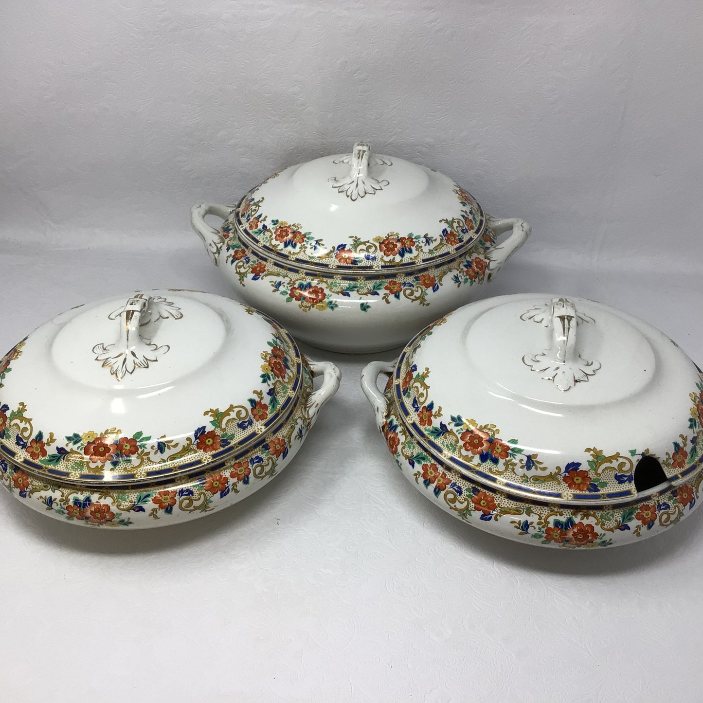 Set of 3 Vintage Losol Ware Kneeling & Co. LTD Art Decor Tureens