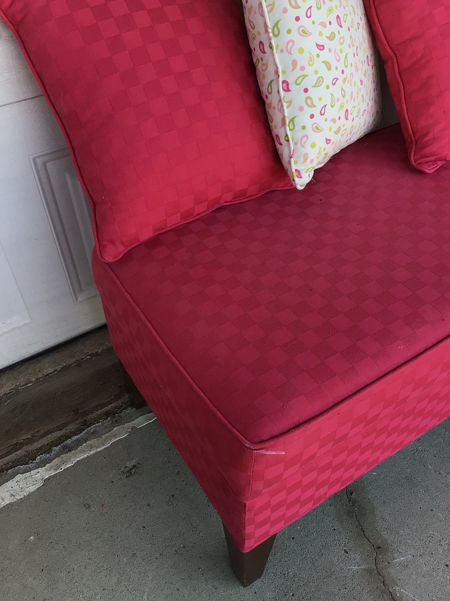 Pink Checkered Bench