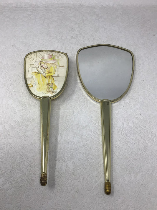 Vintage Vanity Set of Brush and Mirror
