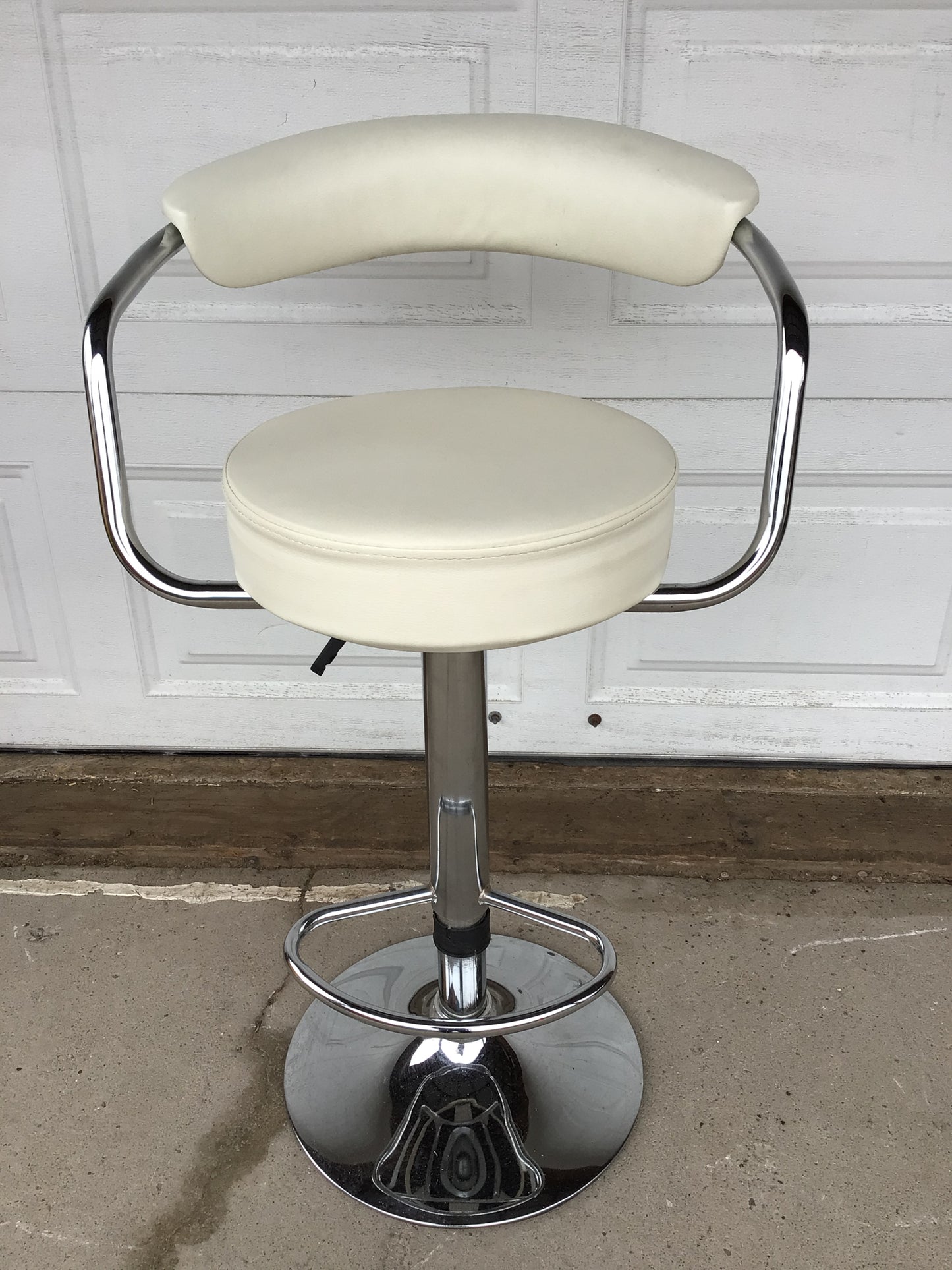 Bar Stool with White Cushion