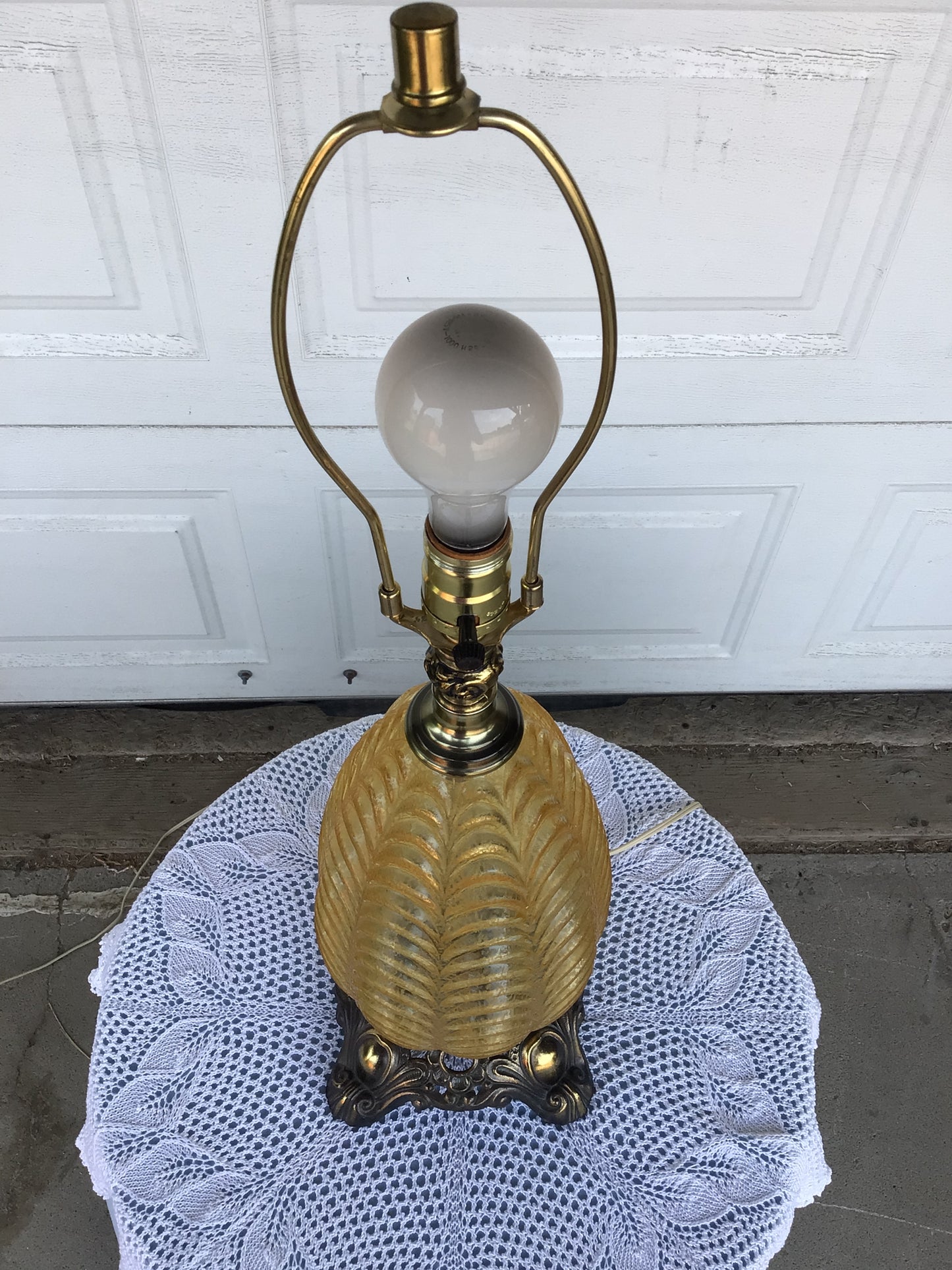 MCM Amber Glass Lamp Base