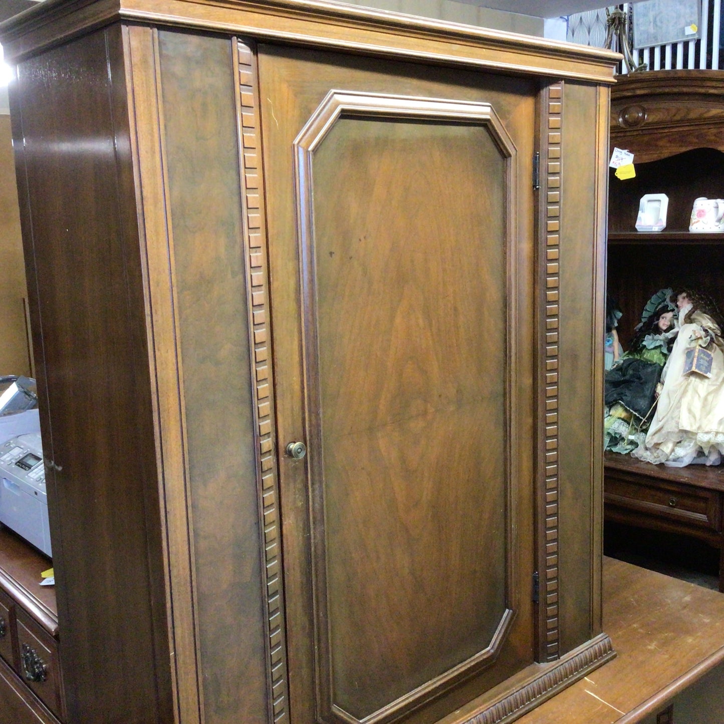Antique Hall Storage Cabinet