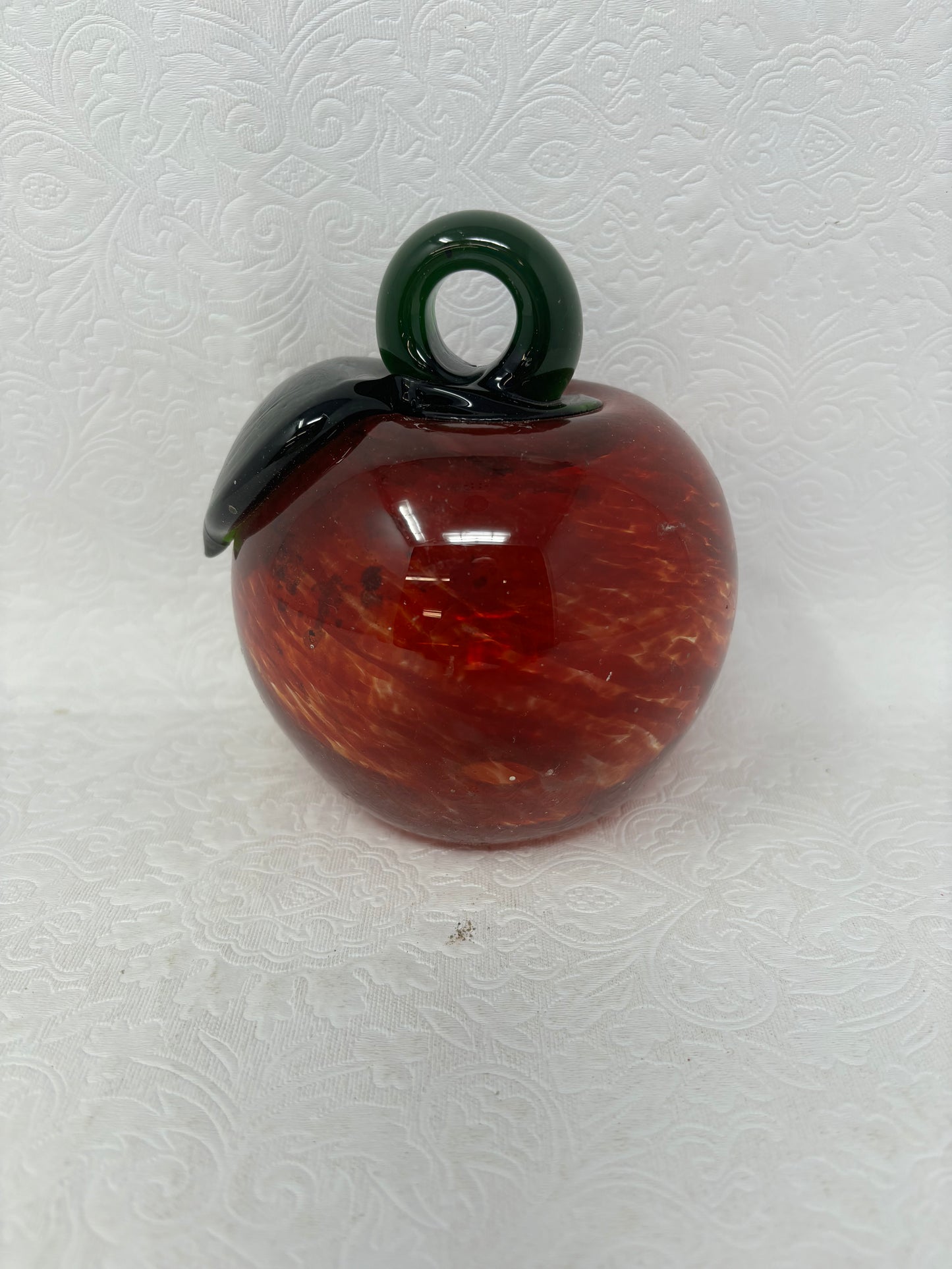 Vintage Hand Blown Glass Apple