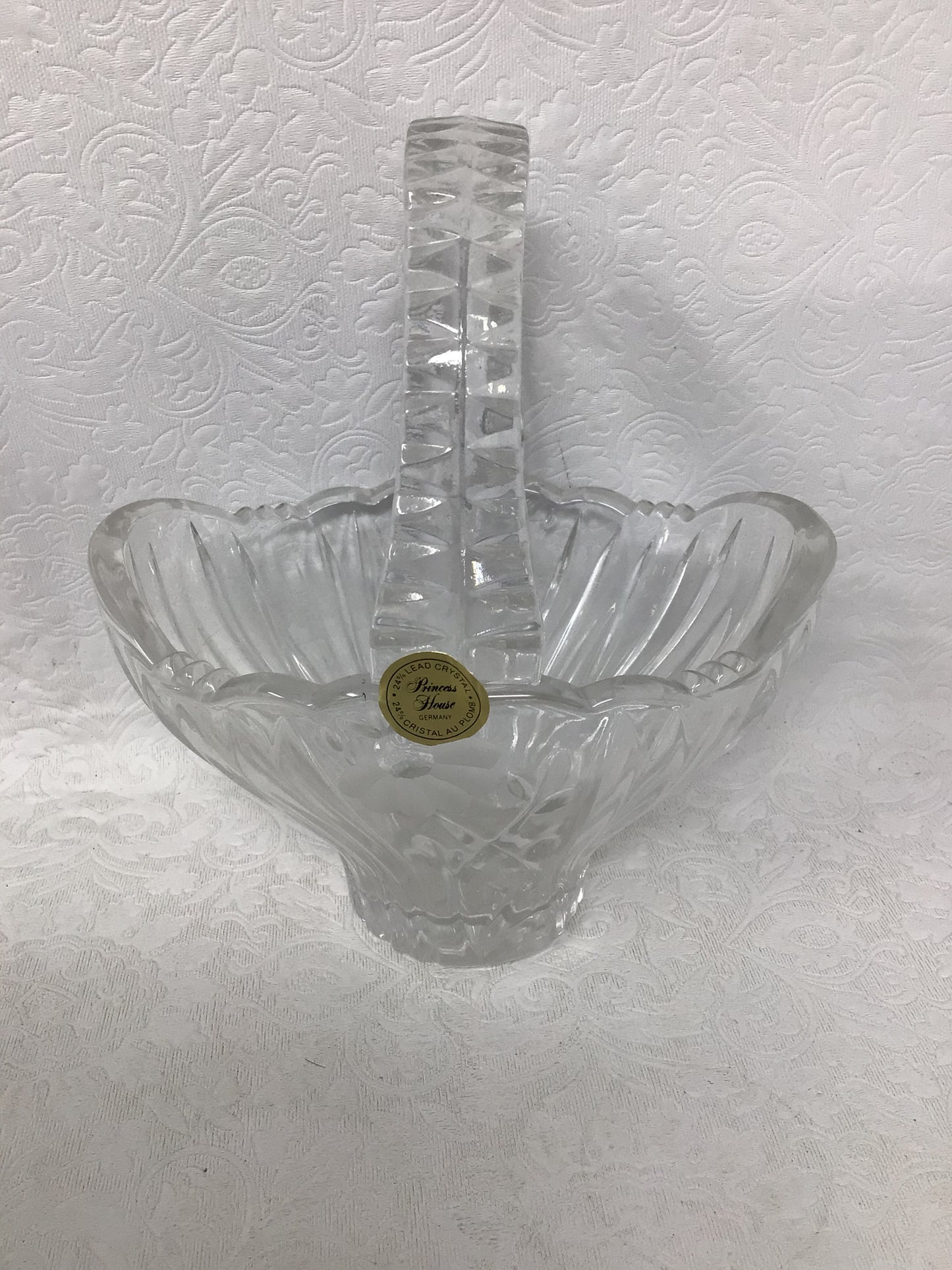Vintage Princess House 24% Lead Crystal Basket