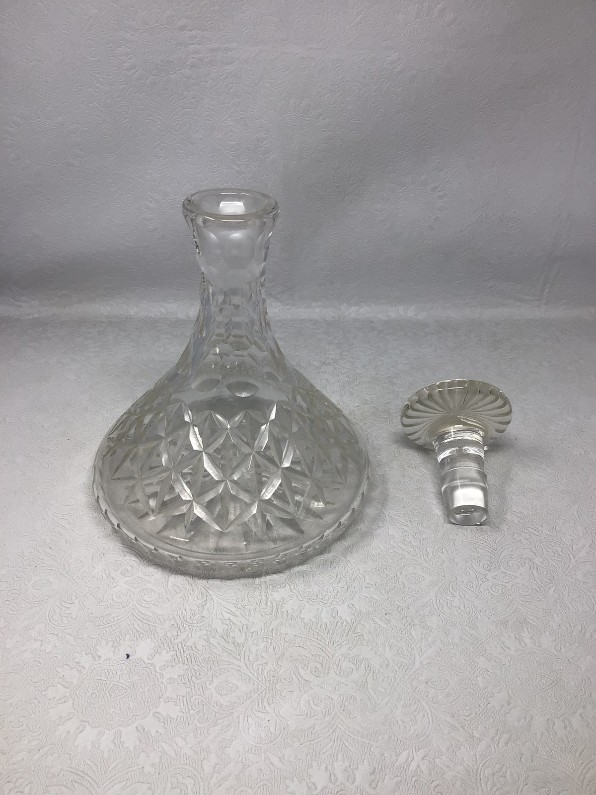 Vintage Lead Crystal Ship's Decanter